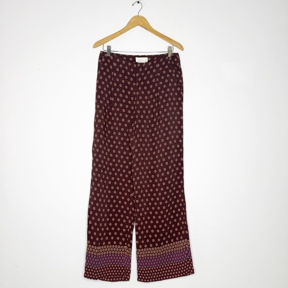 Anthropologie by Anthropologie Marsden Wide-Leg Pants – Size 4, Burgundy - Picture 8 of 8